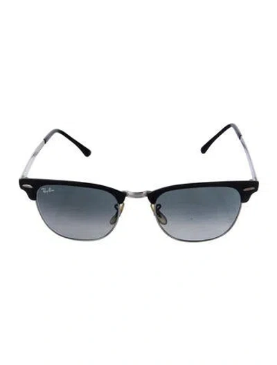 Pre-owned Ray Ban Clubmaster Metal Wayfarer Sunglasses In Black