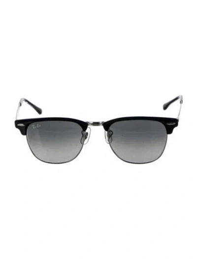 Pre-owned Ray Ban Clubmaster Metal Wayfarer Sunglasses In Black