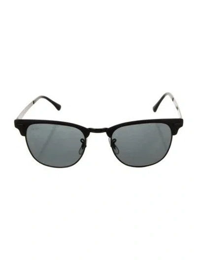Pre-owned Ray Ban Clubmaster Metal Wayfarer Sunglasses In Black