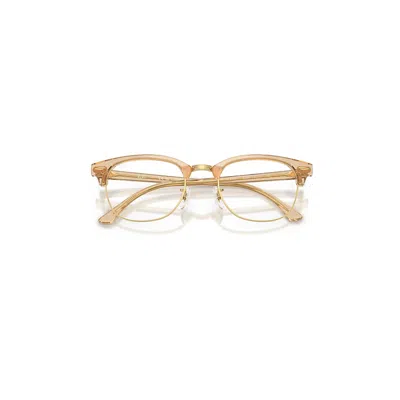 Ray Ban Clubmaster Optics Change Eyeglasses Photo Waves Brown Frame Clear Lenses Polarized 51-21