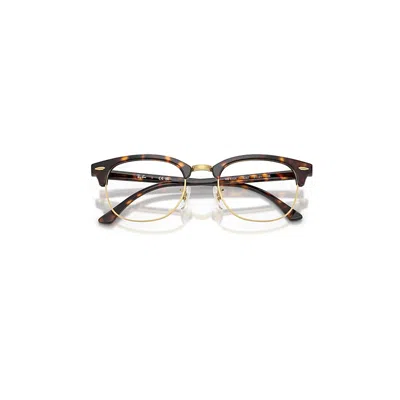 Ray Ban Clubmaster Optics Eyeglasses Havana Frame Clear Lenses Polarized 49-21 In Brown