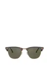 Ray Ban Clubmaster Tortoiseshell Sunglasses In 990/58