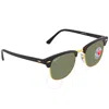 Ray Ban Clubmaster Polarized Green Classic G-15 Square Sunglasses Rb3016 90158e 49