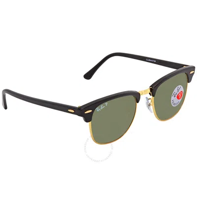 Ray Ban Clubmaster Polarized Green Classic G-15 Square Sunglasses Rb3016 90158e 49