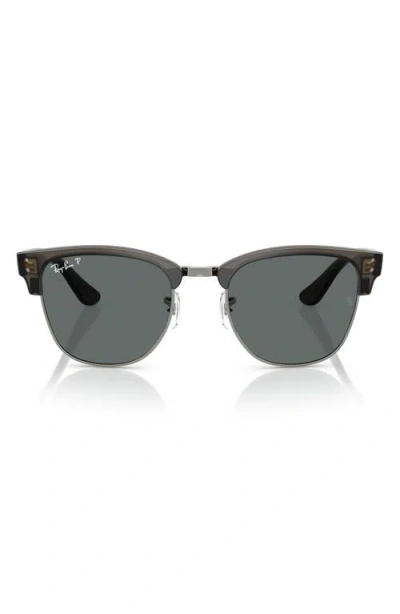 Ray Ban Ray-ban Clubmaster Reverse Lens 54mm Polarized Square Sunglasses In Dark Grey