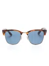 Ray Ban Clubmaster Reverse Sunglasses In Brown