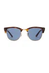 Ray Ban Clubmaster Reverse Sunglasses In Brown Tortoise