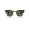 Ray Ban Clubmaster Reverse Sunglasses Havana Frame Green Lenses 51-21 In Havana