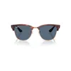 Ray Ban Clubmaster Reverse Sonnenbrillen Havana Gestreift Fassung Blau Glas 51-21 In Striped Havana