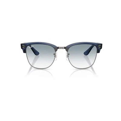 Ray Ban Clubmaster Reverse Sunglasses Transparent Navy Blue Frame Blue Lenses 54-21