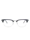 Ray Ban Clubmaster Round-frame Glasses In Blue