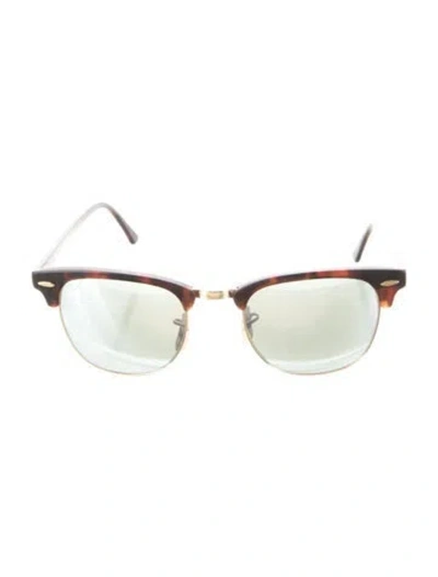 Pre-owned Ray Ban Clubmaster Square Sunglasses In Brown
