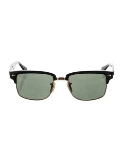 Pre-owned Ray Ban Clubmaster Square Wayfarer Sunglasses In Black/gold