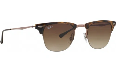 Pre-owned Ray Ban Ray-ban Clubmaster Sunglasses Rb8056 155/13 Havana Square Brown Gradient 51mm