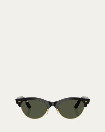 Ray Ban Clubmaster Way Plastic Square Sunglasses In Black