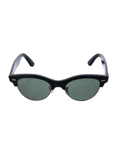 Pre-owned Ray Ban Clubmaster Way Round Sunglasses In Black