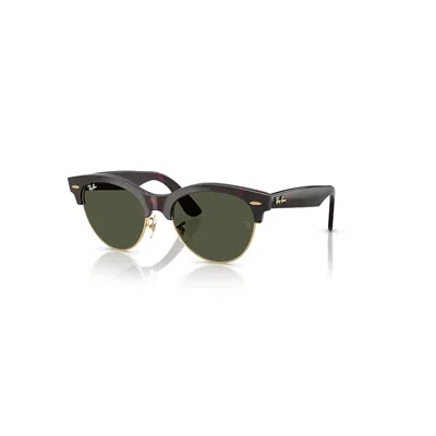 Ray Ban Sunglasses Unisex Clubmaster Way - Red Havana Frame Green Lenses 54-19 In Havana Rot