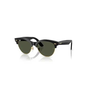 Ray Ban Sunglasses Unisex Clubmaster Way - Black Frame Green Lenses 54-19 In Schwarz