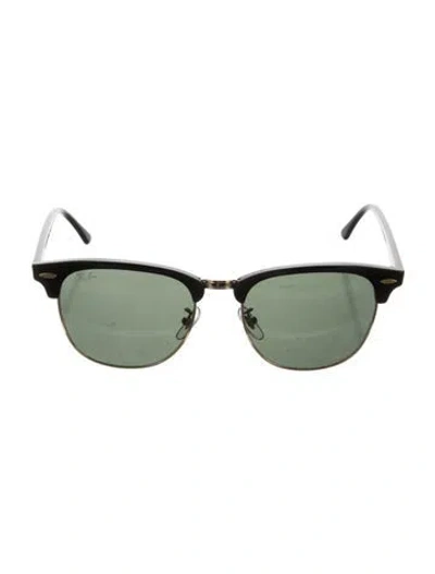 Pre-owned Ray Ban Clubmaster Wayfarer Sunglasses In Black
