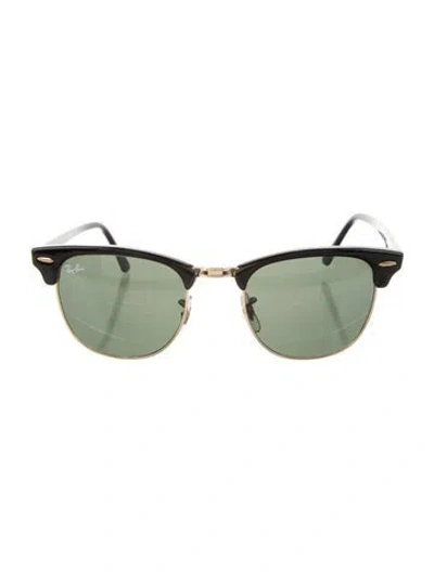 Pre-owned Ray Ban Clubmaster Wayfarer Sunglasses In Black