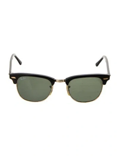 Pre-owned Ray Ban Clubmaster Wayfarer Sunglasses In Black