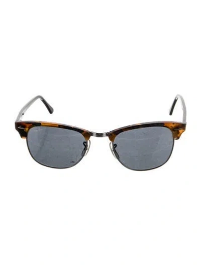 Pre-owned Ray Ban Clubmaster Wayfarer Sunglasses In Black