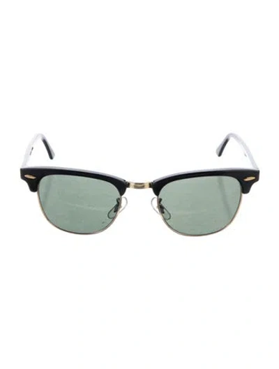 Pre-owned Ray Ban Clubmaster Wayfarer Sunglasses In Black