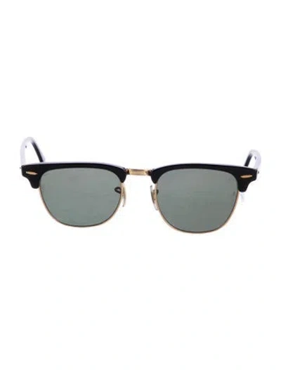 Pre-owned Ray Ban Clubmaster Wayfarer Sunglasses In Black