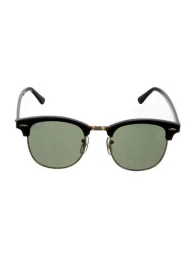 Pre-owned Ray Ban Clubmaster Wayfarer Sunglasses In Black/gold