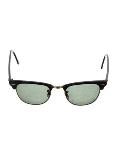 Pre-owned Ray Ban Clubmaster Wayfarer Sunglasses In Black/gold