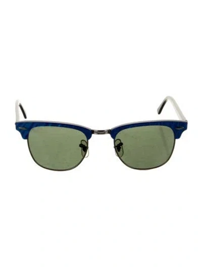 Pre-owned Ray Ban Clubmaster Wayfarer Sunglasses In Blue