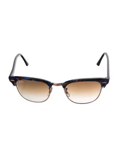 Pre-owned Ray Ban Clubmaster Wayfarer Sunglasses In Blue