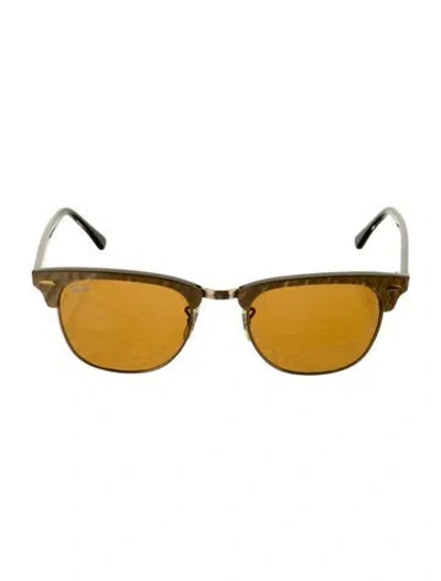 Pre-owned Ray Ban Clubmaster Wayfarer Sunglasses In Brown