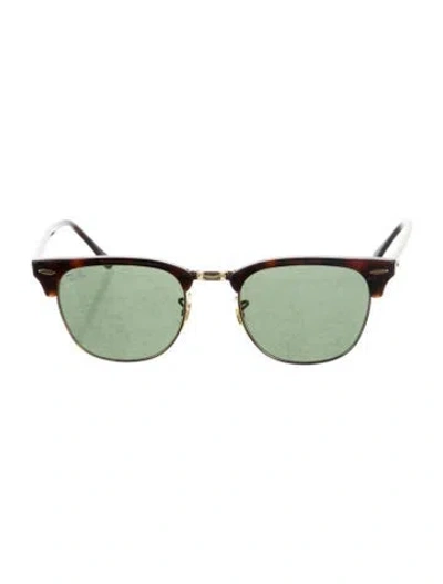 Pre-owned Ray Ban Clubmaster Wayfarer Sunglasses In Brown