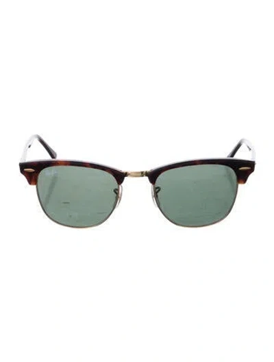 Pre-owned Ray Ban Clubmaster Wayfarer Sunglasses In Brown