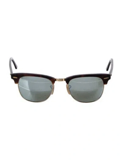 Pre-owned Ray Ban Clubmaster Wayfarer Sunglasses In Brown