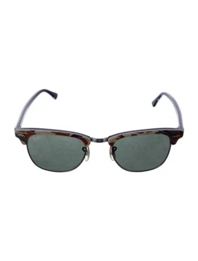 Pre-owned Ray Ban Clubmaster Wayfarer Sunglasses In Brown