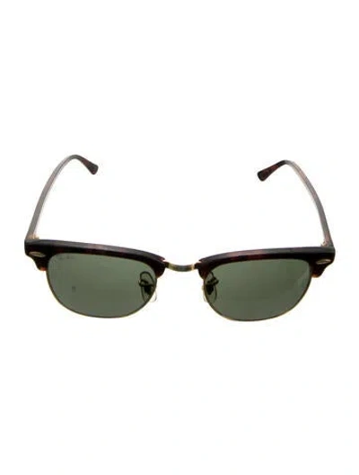 Pre-owned Ray Ban Clubmaster Wayfarer Sunglasses In Brown