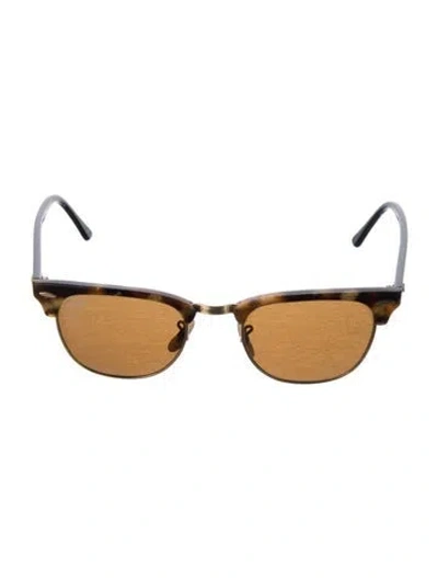 Pre-owned Ray Ban Clubmaster Wayfarer Sunglasses In Brown