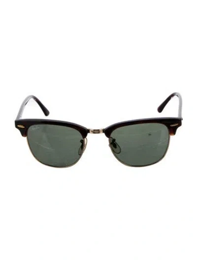 Pre-owned Ray Ban Clubmaster Wayfarer Sunglasses In Brown