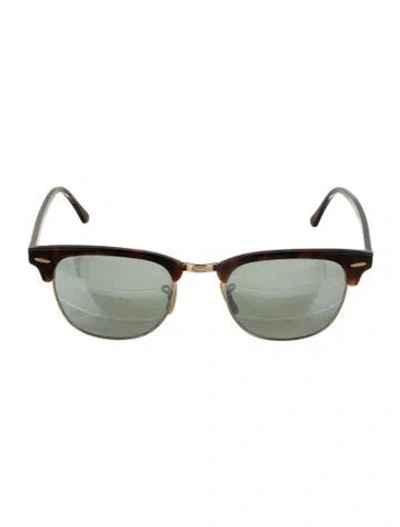 Pre-owned Ray Ban Clubmaster Wayfarer Sunglasses In Brown