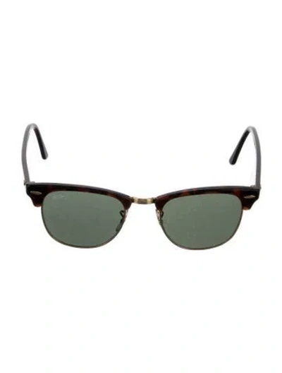Pre-owned Ray Ban Clubmaster Wayfarer Sunglasses In Brown