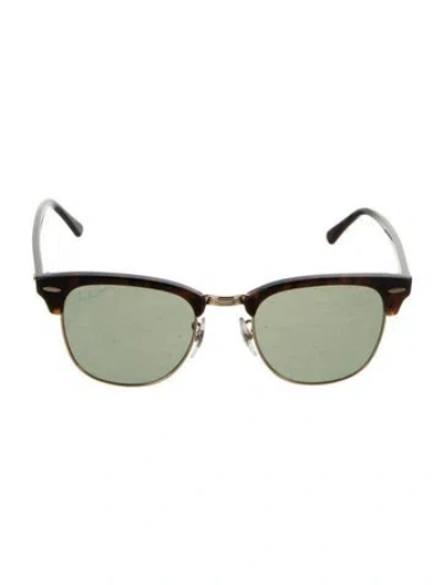 Pre-owned Ray Ban Clubmaster Wayfarer Sunglasses In Brown