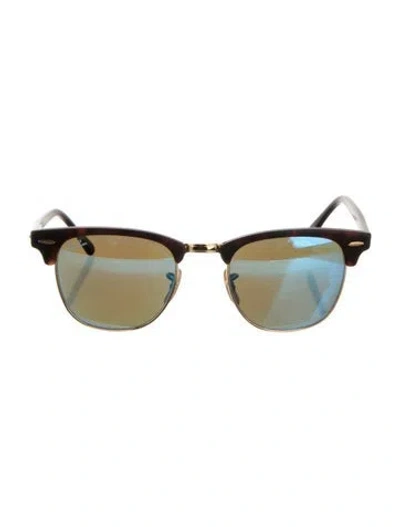 Pre-owned Ray Ban Clubmaster Wayfarer Sunglasses In Brown