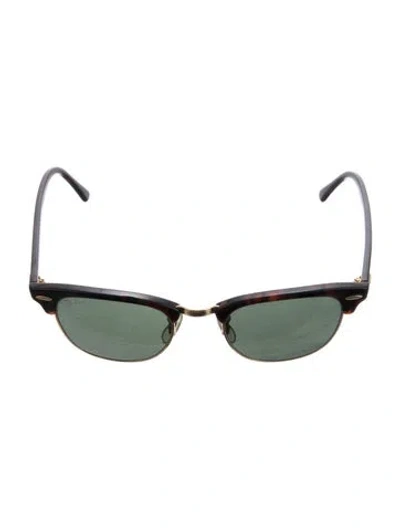 Pre-owned Ray Ban Clubmaster Wayfarer Sunglasses In Brown