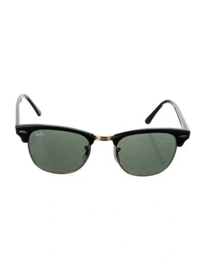 Pre-owned Ray Ban Clubmaster Wayfarer Sunglasses In Gold