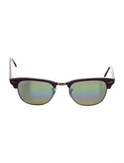 Pre-owned Ray Ban Clubmaster Wayfarer Sunglasses In Purple
