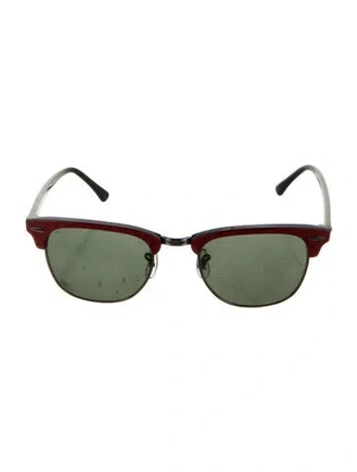 Pre-owned Ray Ban Clubmaster Wayfarer Sunglasses In Red