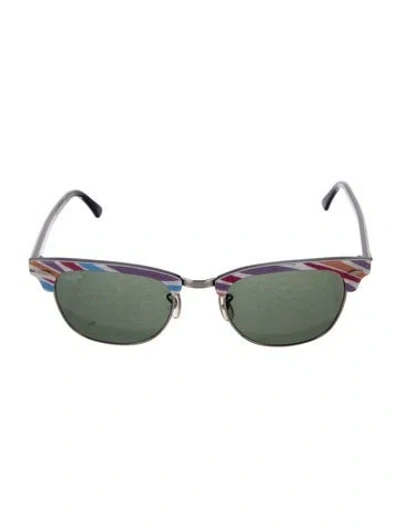 Pre-owned Ray Ban Clubmaster Wayfarer Sunglasses In White