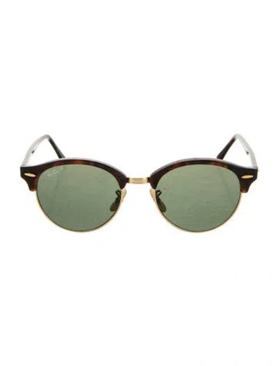 Pre-owned Ray Ban Clubround Aviator Sunglasses In Brown